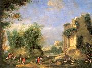 Napoletano, Filippo Landscape with Ruins and Figures France oil painting artist